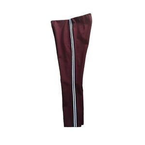 Rag & Bone Simone Cropped Ponte Pant Size 4 Burgundy Track Side Stripes Back Zip